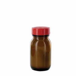 Bild von Wide-mouth bottles, amber glass, PTFE-lined screw caps