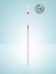 Bild von Graduated pipettes, Soda-lime glass, class AS, amber stain graduation, type 3