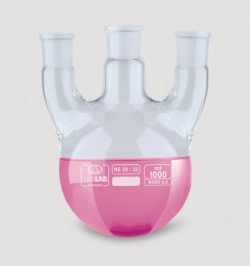 Obraz Round bottom flasks with three necks, NS joints, parallel side arms, boro 3.3