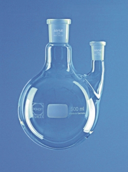 Obraz Round bottom flasks with two necks, side neck parallel, DURAN<sup>&reg;</sup>