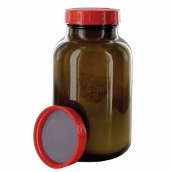Изображение Wide-mouth bottles, amber glass, PTFE-lined screw caps