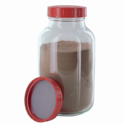 Bild von Wide-mouth bottles, clear glass, PTFE-lined screw caps