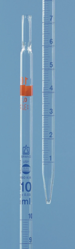 Bild von Graduated pipettes, USP, AR-glass<sup>&reg;</sup>, class AS, blue graduation, type 2