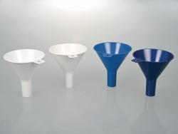 Imagen Disposable powder funnels, PS, blue, detectable