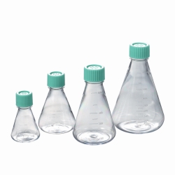 Afbeelding Erlenmeyer flasks, PETG, sterile, with plain bottom and vent cap